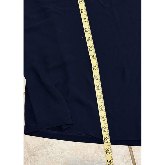 Susan Graver Size 1X Blue Liquid Knit Overlay Tunic Tie Back Occasion Minimalist - Picture 5 of 15